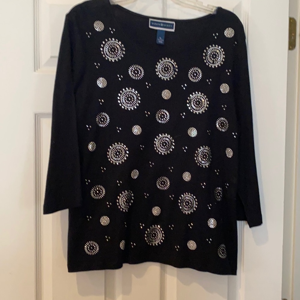 XL black sparkly top